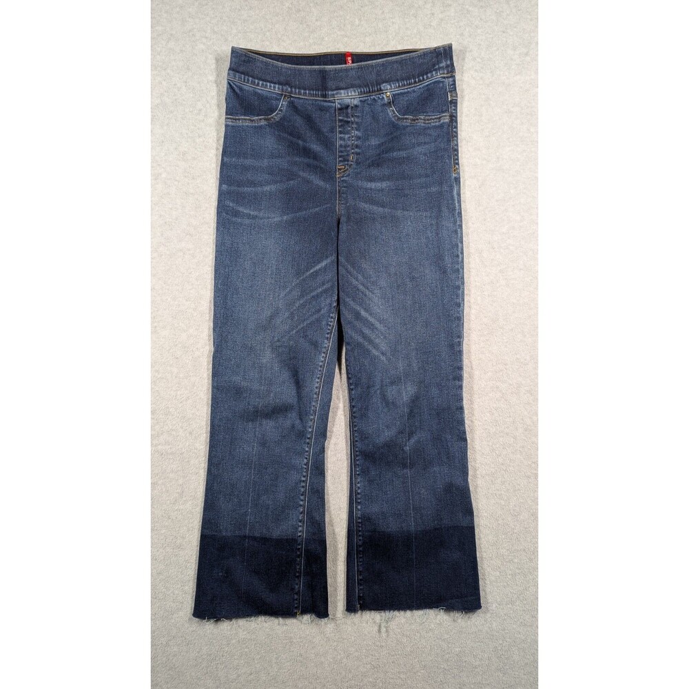Spanx Women Pants Large Cropped Flare High Rise Pull On Unlined Raw Hem Stretch‎